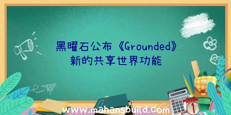黑曜石公布《Grounded》新的共享世界功能